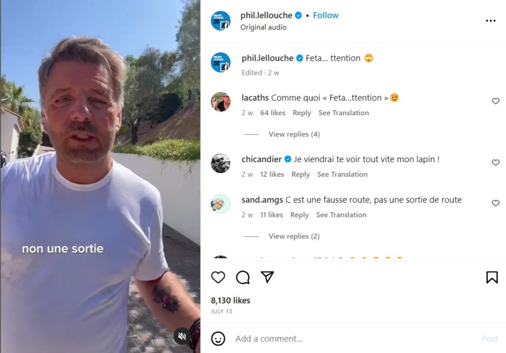 Philippe Lellouche Accident