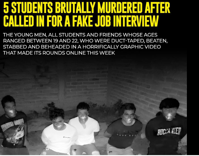 Video 5 young man killed by Mexican drug Cartel