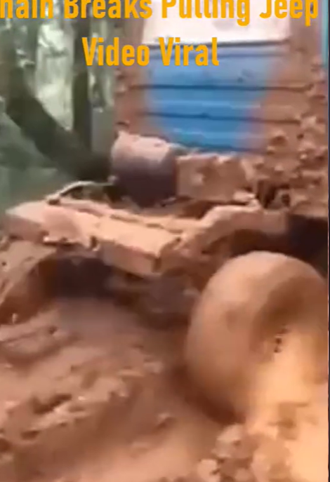 Jeep Stuck in Mud: Chain Breaks Video